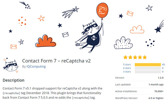 Плагин Contact Form 7 – reCaptcha v2