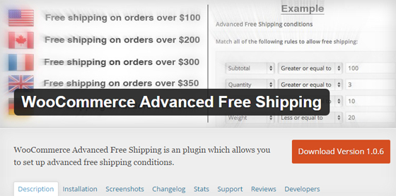 Плагин WooCommerce Advanced Free Shipping