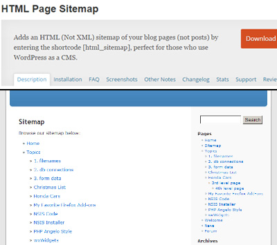 Плагин HTML Page Sitemap