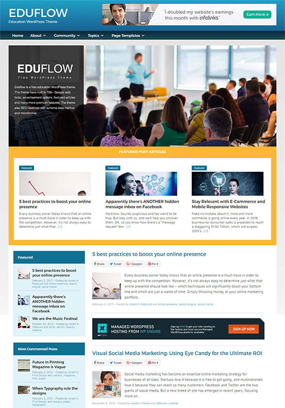 Eduflow - макет корпоративного сайта