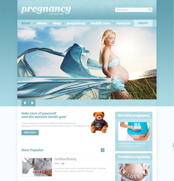 Шаблон для сайта о беременности