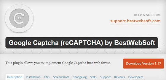 Плагин Google Captcha (reCAPTCHA) by BestWebSoft
