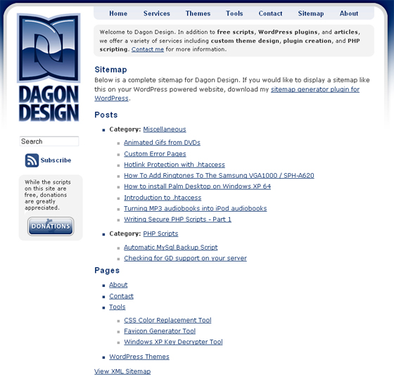 dagon design sitemap generator