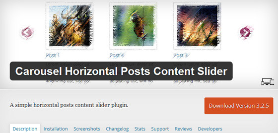 Carousel Horizontal Posts Content Slider 
