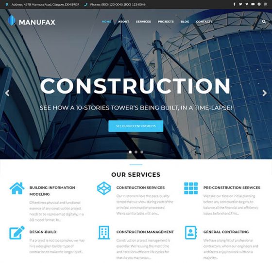 Manufax - Construction Multipurpose Creative Elementor