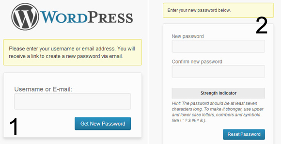 восстановить пароль в wordpress