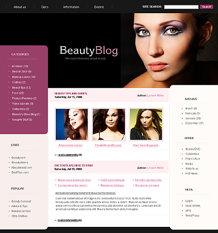 вордпресс шаблон блога красоты Beauty Blog